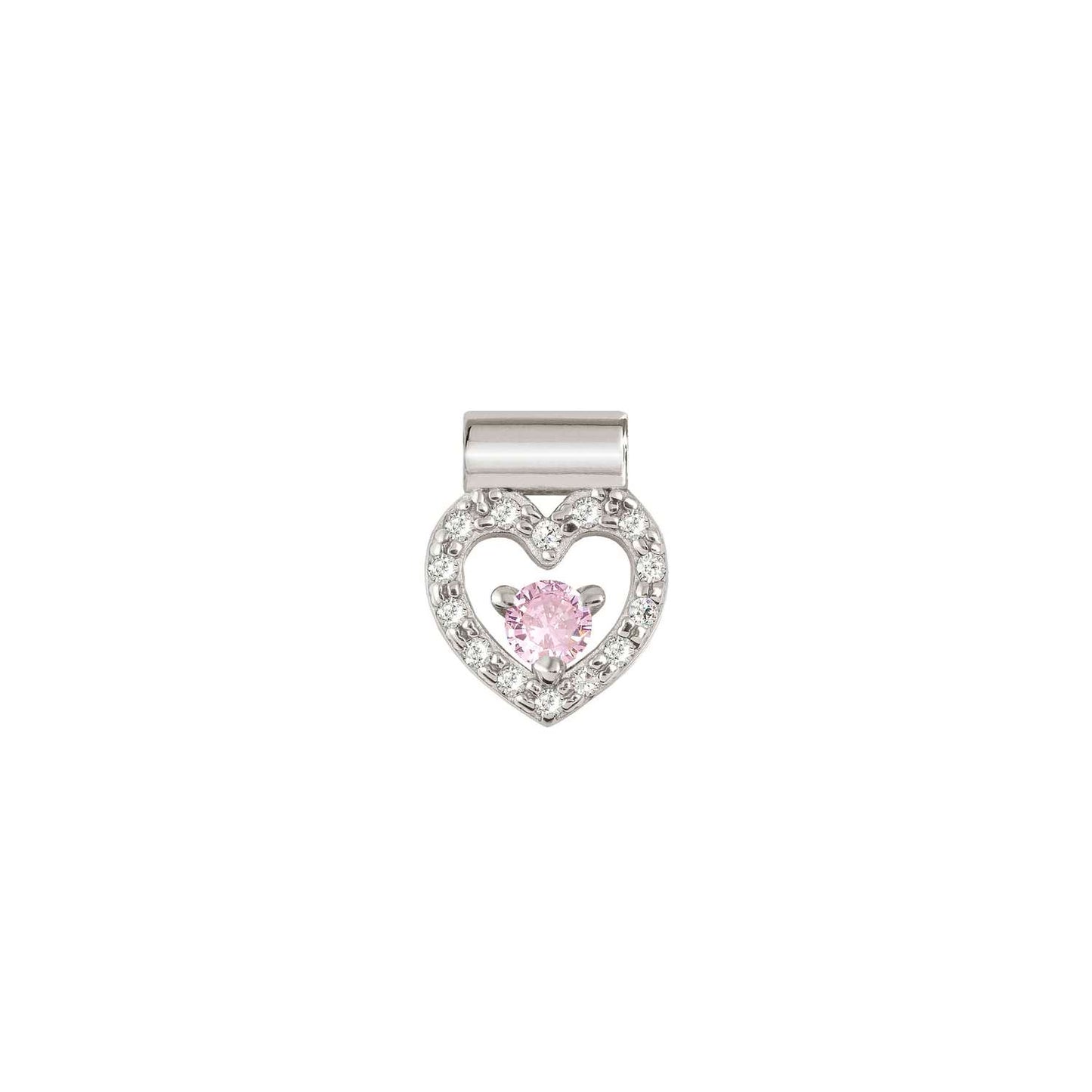 SeiMia White CZ Heart & Pink CZ Charm 148870/002