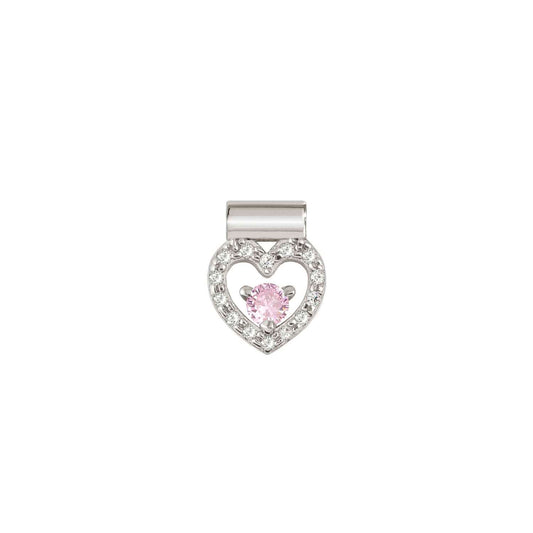 SeiMia White CZ Heart & Pink CZ Charm 148870/002