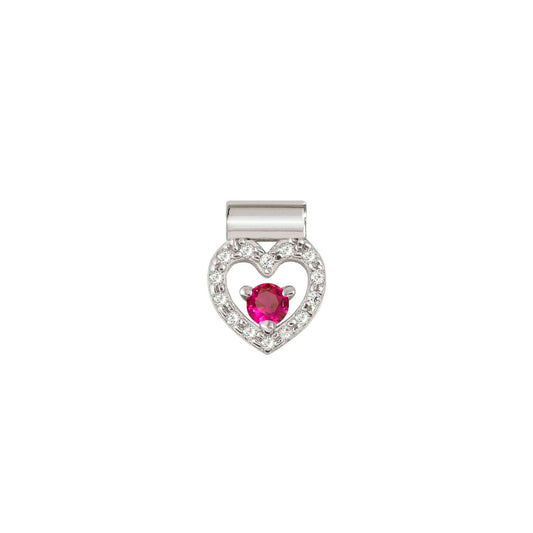 SeiMia White CZ Heart & Red CZ Charm 148870/006