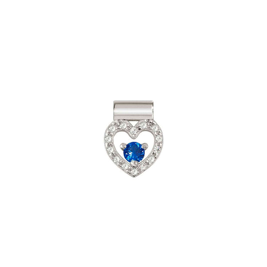SeiMia White CZ Heart & Blue CZ Charm 148870/012