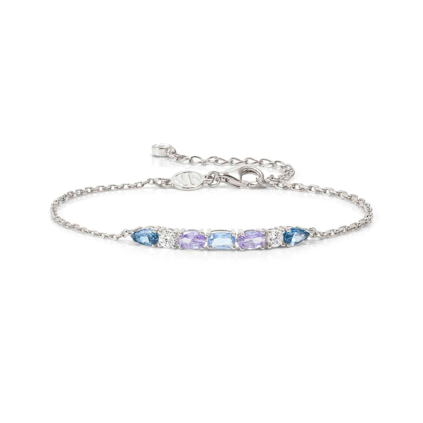 Silver Blue Lavender & White CZ Colour Wave Aurora Bracelet 149852/061