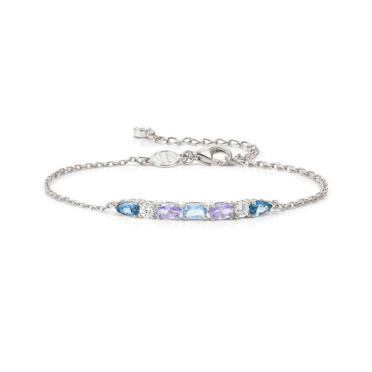 Silver Blue Lavender & White CZ Colour Wave Aurora Bracelet 149852/061
