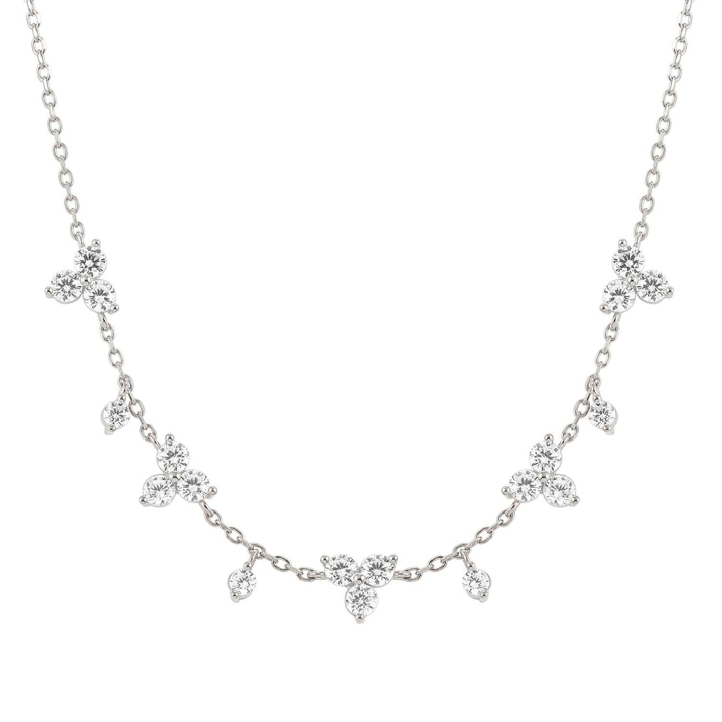 Silver CZ Life Bouquet Necklace 242507/010