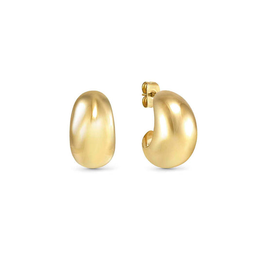 Small Moon Yellow PVD Steel Hoop Ecclettica Earrings 134314/012