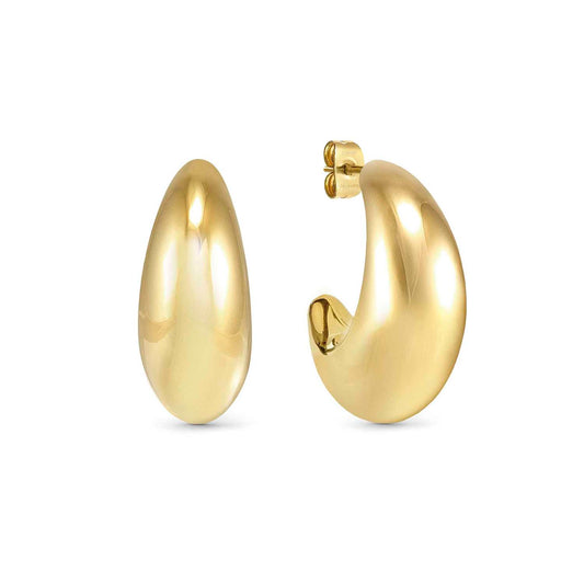 Medium Moon Yellow PVD Steel Hoop Ecclettica Earrings 134315/012