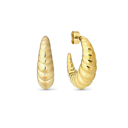 Croissant Yellow PVD Steel Hoop Ecclettica Earrings 134317/012