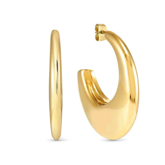 Medium Drop Yellow PVD Steel Hoop Ecclettica Earrings 134319/012
