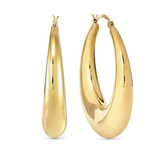 Large Drop Yellow PVD Steel Hoop Ecclettica Earrings 134320/012