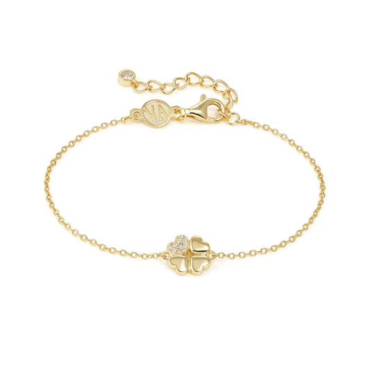 Four Leaf Clover Silver YGP & CZ Petit Sparkle Bracelet 242300/003