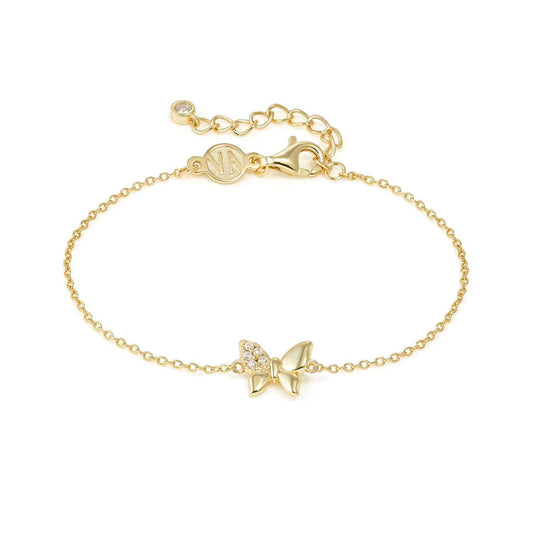 Butterfly Silver YGP & CZ Petit Sparkle Bracelet 242300/042