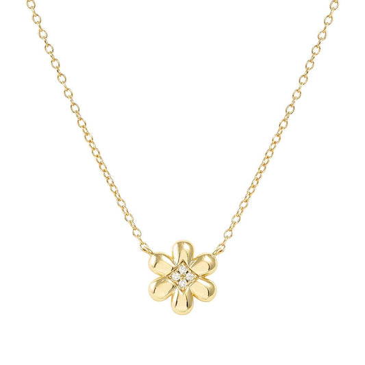 Flower Silver YGP & CZ Petit Sparkle Necklace 242303/012