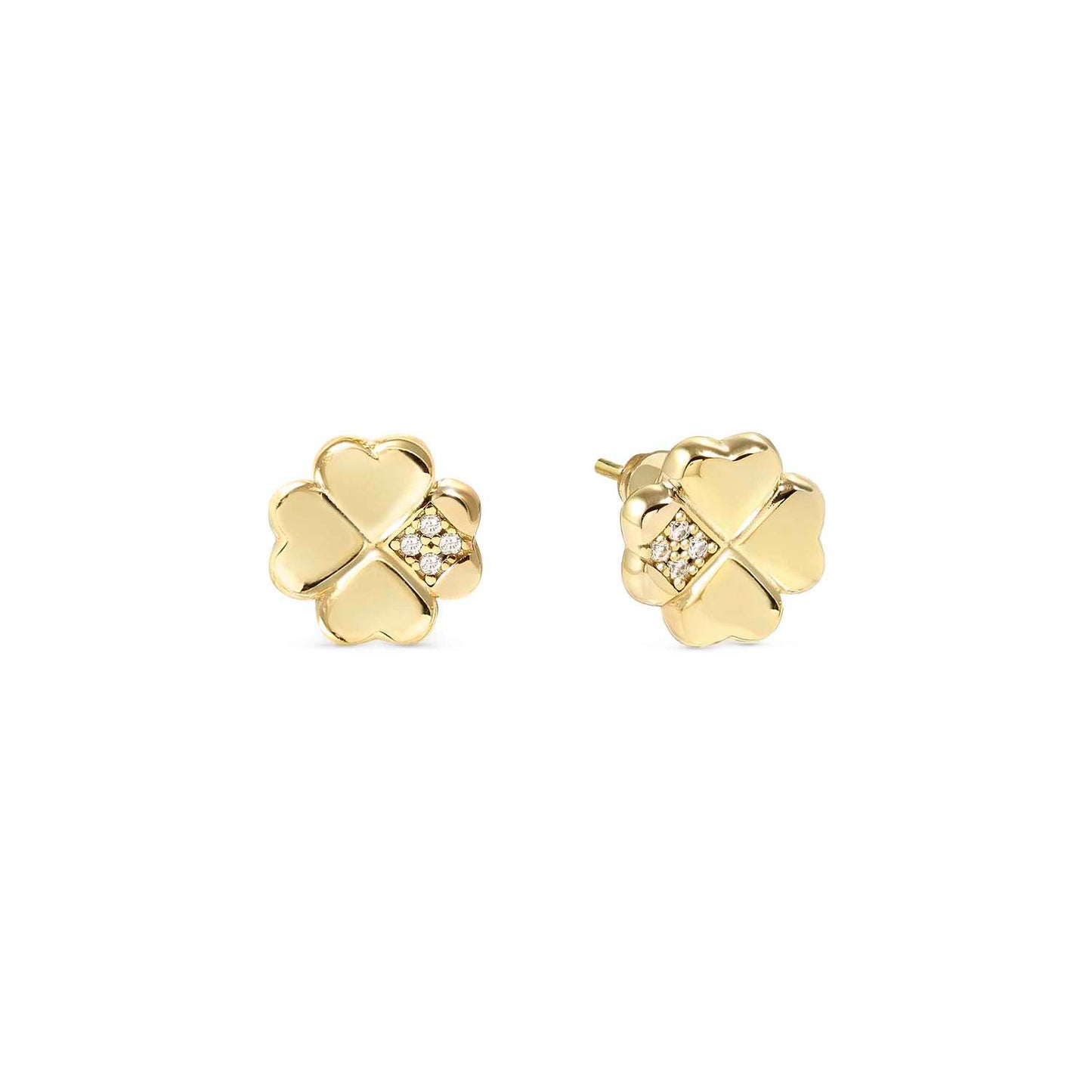 Silver YGP Four Leaf Clover CZ Stud Earrings 242304/003