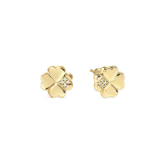 Silver YGP Four Leaf Clover CZ Stud Earrings 242304/003