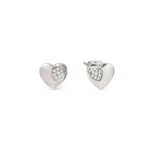 Silver Heart CZ Stud Earrings 242304/004