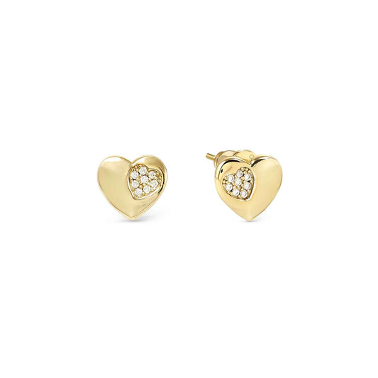 Silver YGP Heart CZ Stud Earrings 242304/006