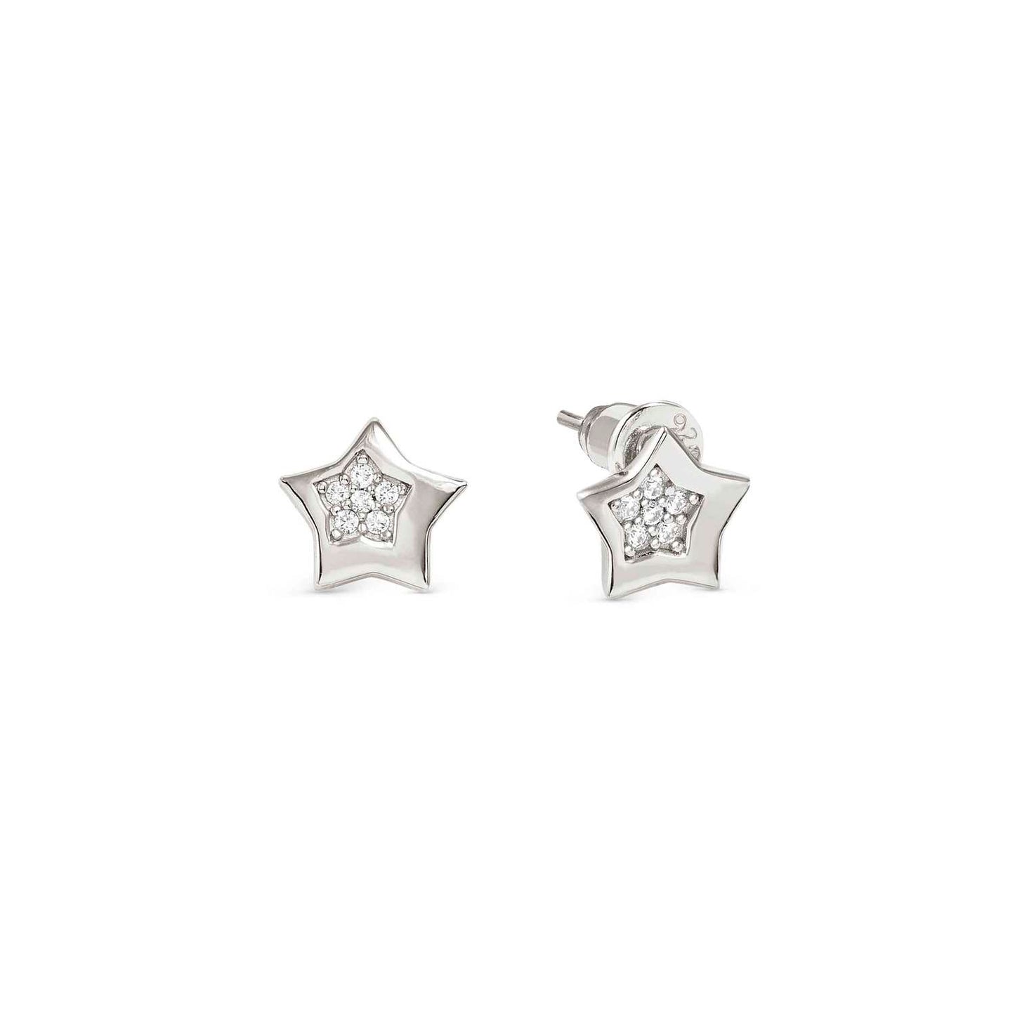 Silver Star CZ Stud Earrings 242304/007