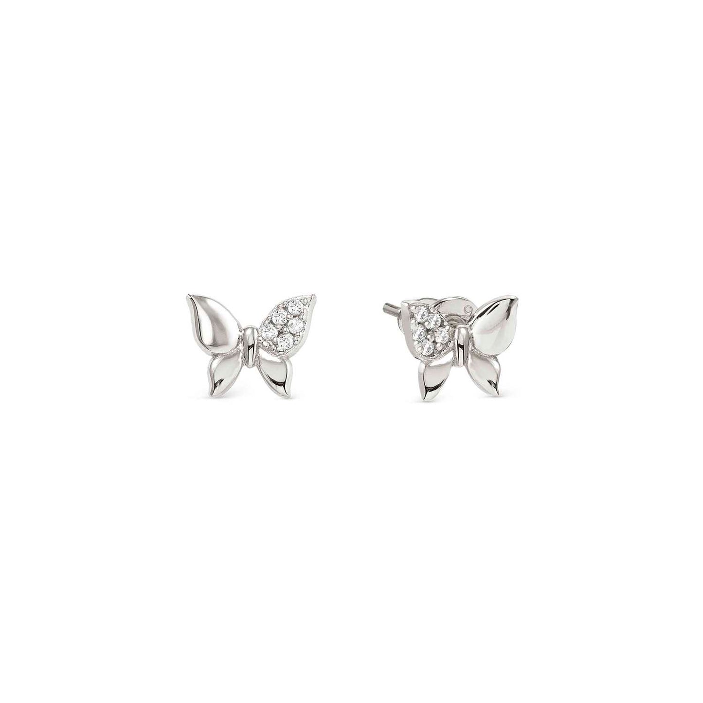 Silver Butterfly CZ Stud Earrings 242304/040