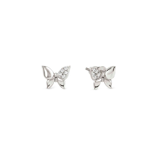 Silver Butterfly CZ Stud Earrings 242304/040