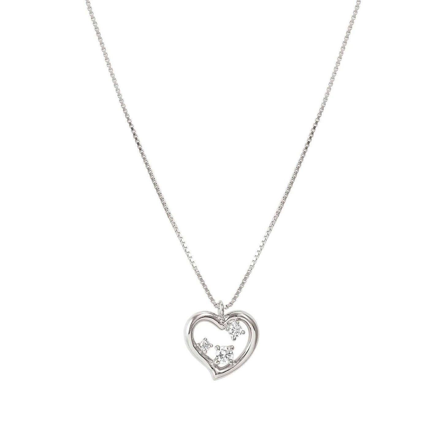 Dreams Beats Silver CZ Heart Necklace FW25 NEW 242602/004