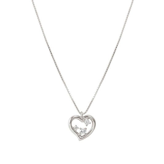Dreams Beats Silver CZ Heart Necklace FW25 NEW 242602/004