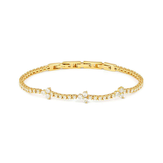 Silver YGP CZ Tennis Life Bouquet Bracelet 242506/012