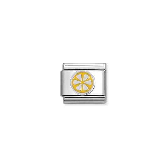 NEW Classic Silver Enamel Lemon Slice Link