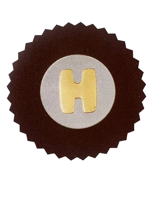 MYBONBONS plate in st. steel with gold LETTERS (008_H)