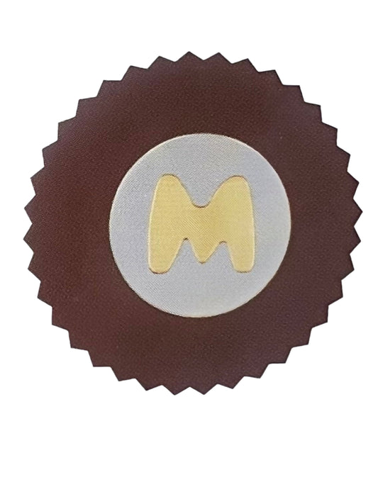 MYBONBONS plate in st. steel with gold LETTERS (013_M)