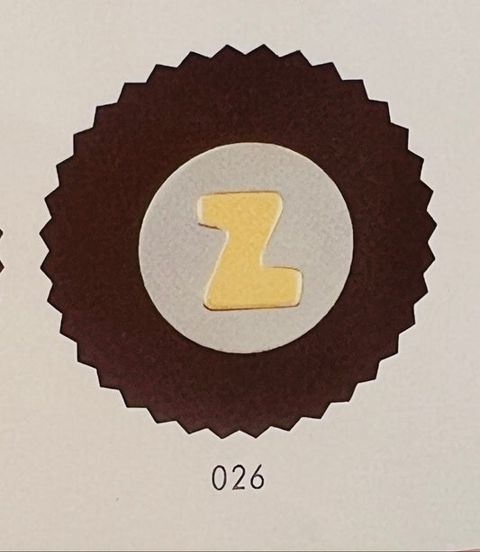 MYBONBONS plate in st. steel with gold LETTERS (026_Z)