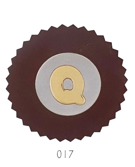 MYBONBONS plate in st. steel with gold LETTERS (017_Q)