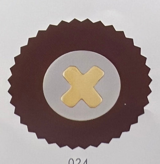 MYBONBONS plate in st. steel with gold LETTERS (024_X)