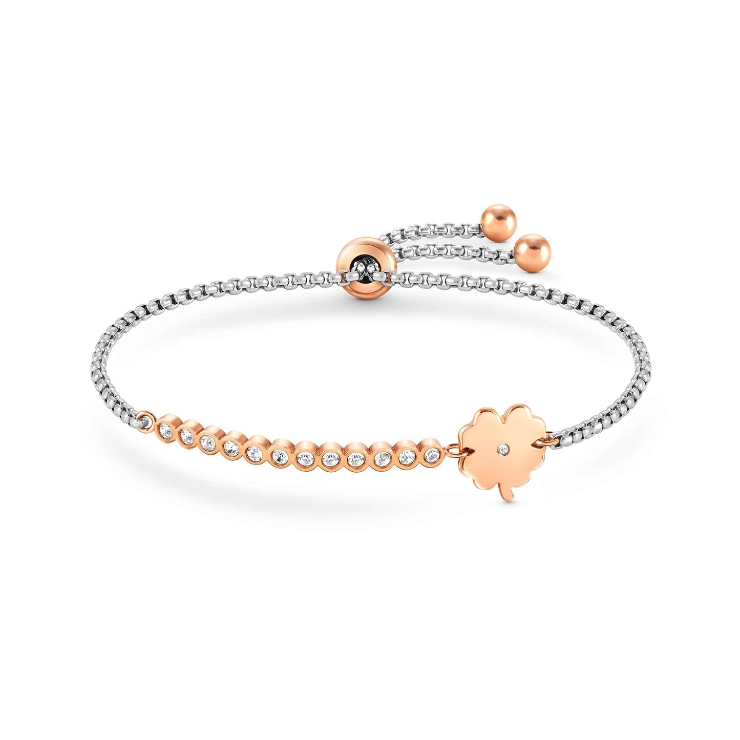 028009 Milleluci New Edition Stainless Steel with Rose PVD Coloured Details & White Cubic Zirconia Bracelet