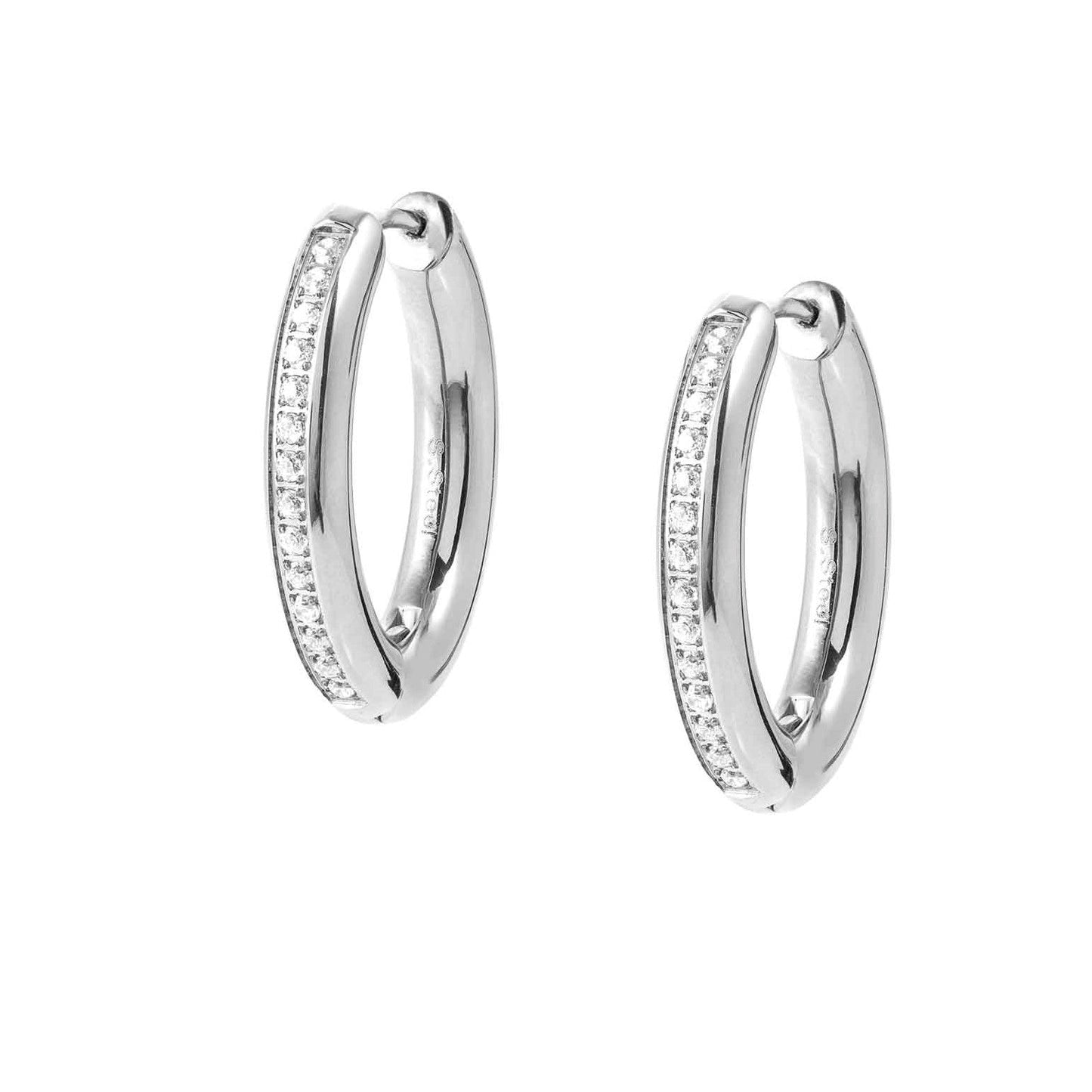 AFFINITY earrings, steel,cz Steel 028607/001