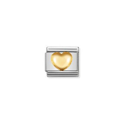 030116/01 Classic Yellow Gold Raised Heart Link