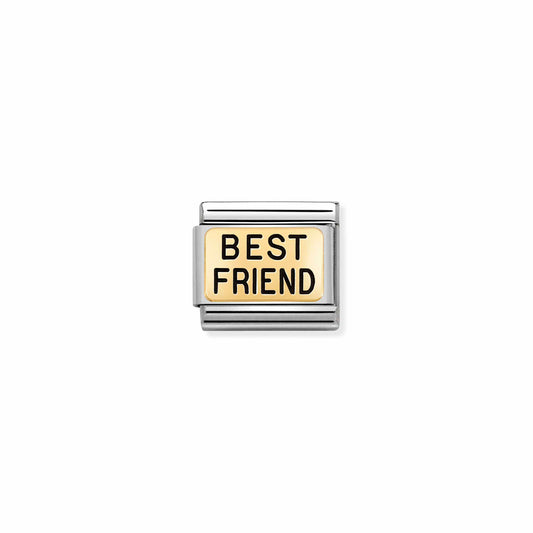 030166/05 Composable 18ct Yellow Gold and Engraved 'BEST FRIEND' Link