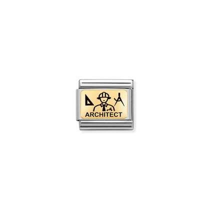 030166/20 Composable 18ct Gold Yellow Plate with engraved ARCHITECT