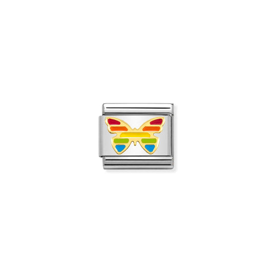 030272/55 Classic Yellow Gold Rainbow Butterfly Link