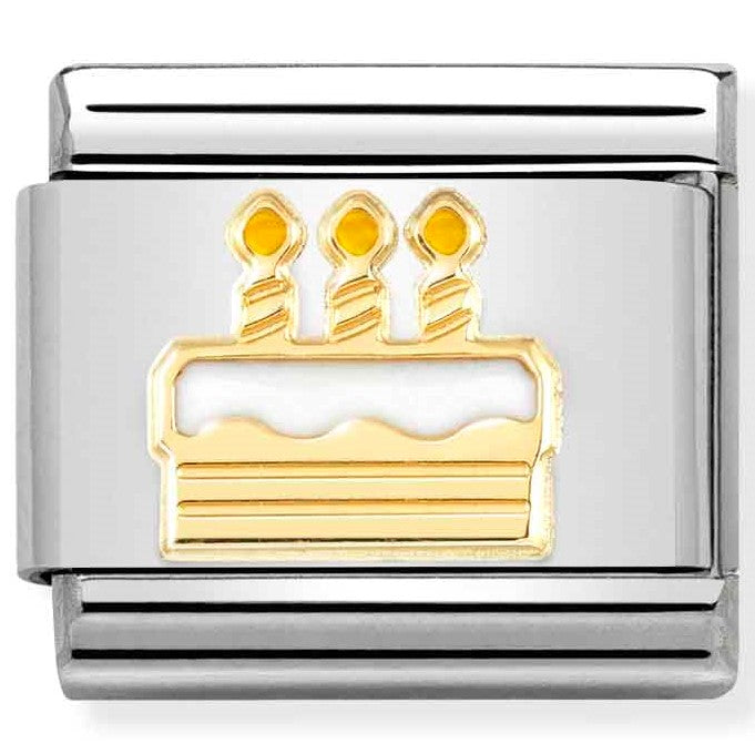 030272/71 Classic St. steel, enamel,18k gold Birthday Cake