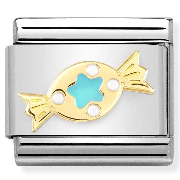 030273/73 Classic St.steel, enamel, 18k gold Turq. Sweet