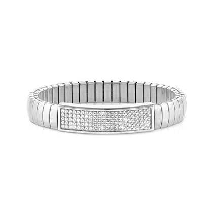 043218/010 SS22 Extension XTE Medium Bracelet in Steel & Crystals WHITE