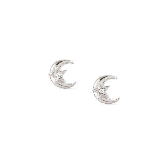 148024/030 SWEETROCK edition ROMANCE earrings in 925 silver edition cubic zirconia (030_Silver Moon)