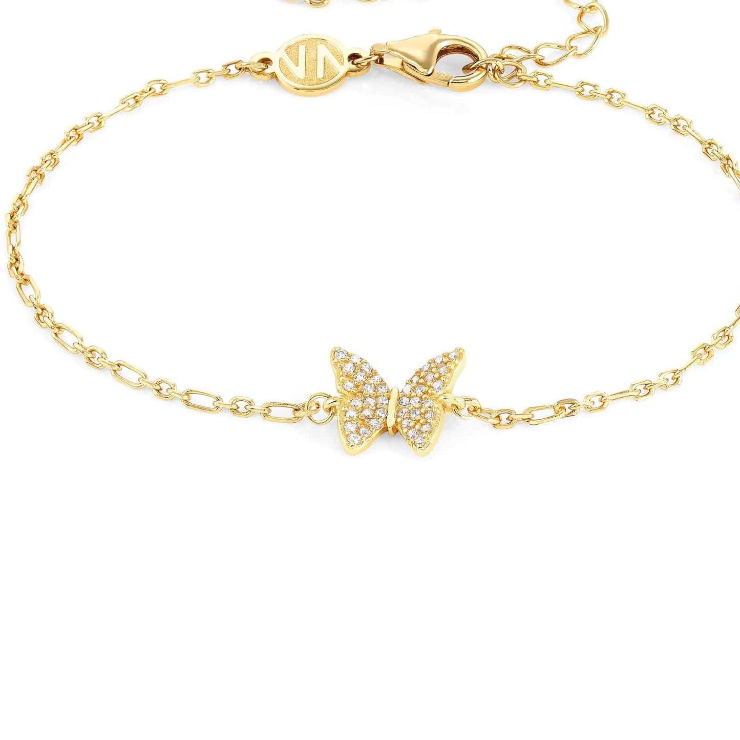 SWEETROCK bracelet ed. NATURE, 925 silver,CZ, Yellow Gold Butterfly 148037/042