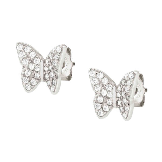 148042/040 SWEETROCK Earrings ed. NATURE 925 silver, CZ, Silver Butterfly