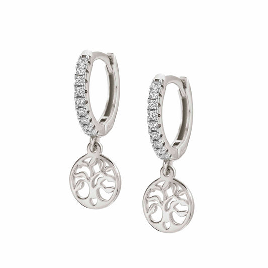 148604/047 CHIC&CHARM earrings,925 silver & CZ,RICH,Silver Tree of Life