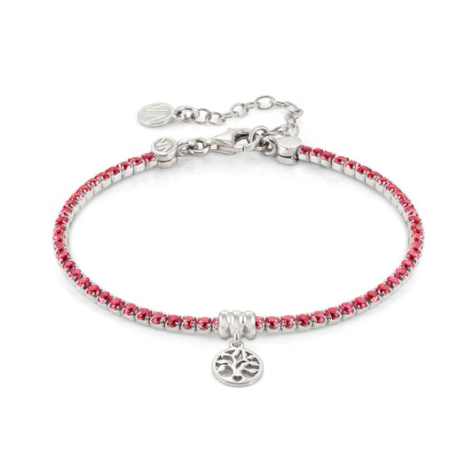 148611/035D CHIC & CHARM Sterling Silver with RED CZ and TREE OF LIFE BRACELET