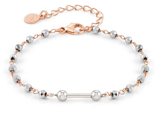148801/058 SEIMIA bracelet,925 silver with stones,Silver with rose gold fin