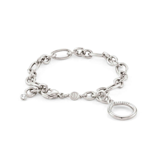 149114/003D ENDLESS Sterling Silver Bracelet and cubic zirconia set Circle Pendant