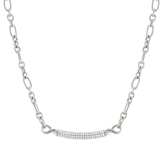 149115/010D ENDLESS necklace in 925 Sterling Silver with cubic zirconia bar (E) (010_Silver)