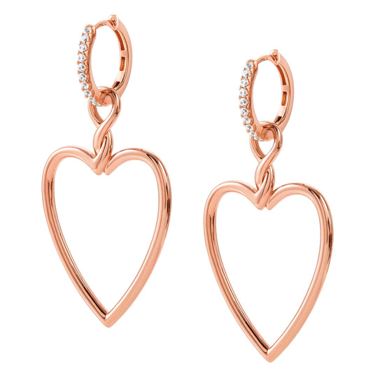 149119/002D ENDLESS earrings in 925 silver RGP and cubic zirconia LARGE (E) (002_Rose Gold Heart)