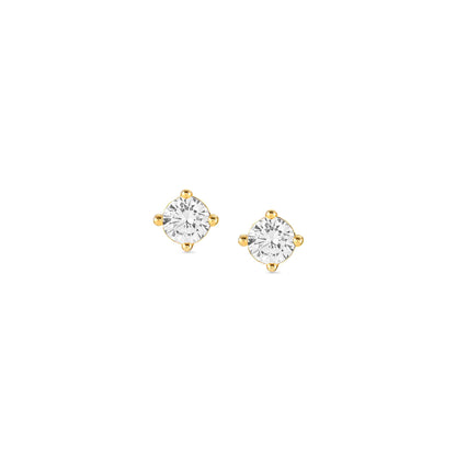 149205/016 Sentimental Silver and 24ct Yellow Gold Plated Stud earrings with Round CZ Stones.